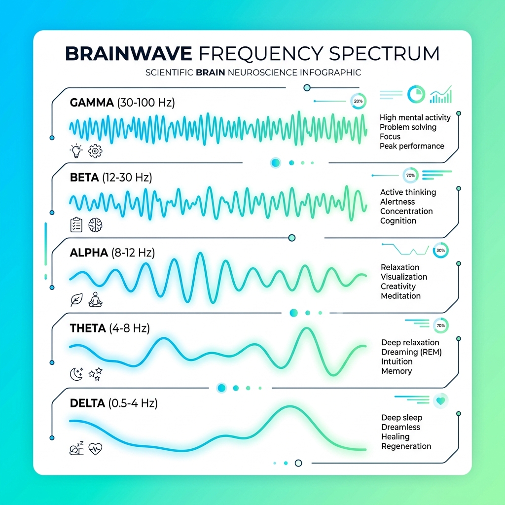 Ondas Cerebrais Gama Beta Alfa Teta Delta